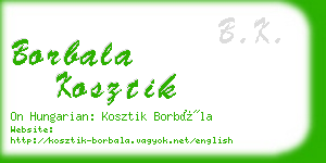 borbala kosztik business card